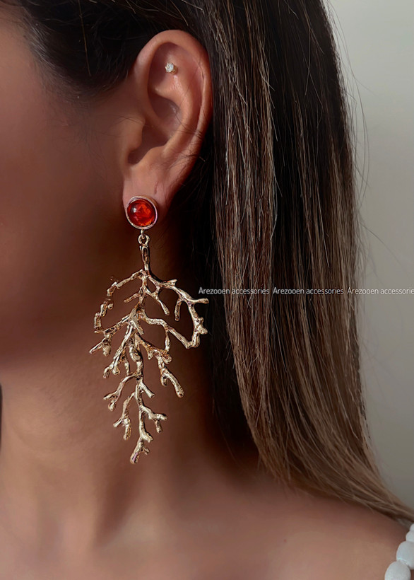 گوشواره شاخه بانگین قرمز