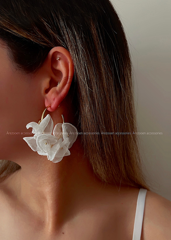 گوشواره پارچه ای نیم دایره