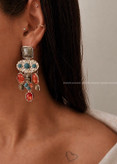 گوشواره سنگ فیروزه و رنگی زارا