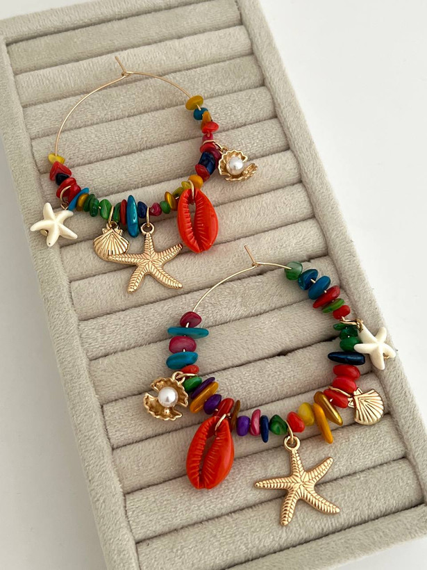 گوشواره حلقه ای رنگی تابستونی زارا